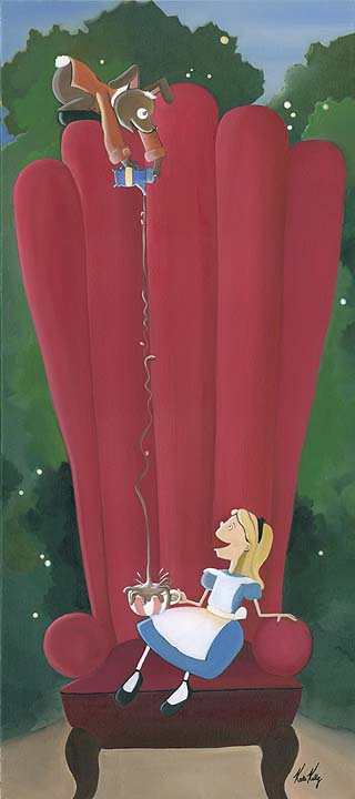 Jim Warren Alice's Grand Entrance - From Disney Alice in Wonderland  Hand-Embellished Giclee on Canvas Disney Fine Art