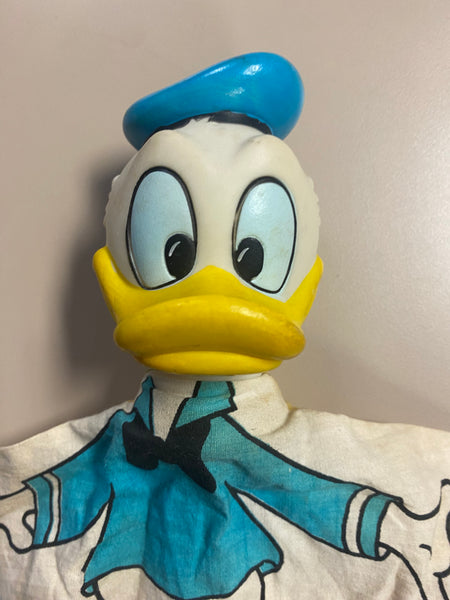 Vintage 1950s Gund Disney Donald Duck Puppet Toy Rubber Head