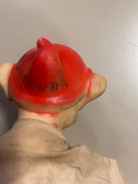 Vintage 1950s Gund Disney Dopey Dwarf Puppet Toy Rubber Head