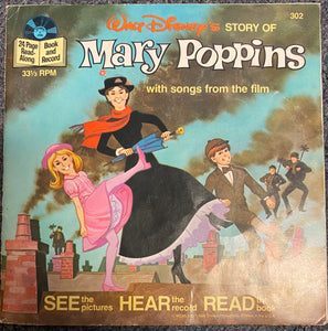 Walt Disney's story of Mary Poppins 7inch 45rpm Vinyl Record and Storybook