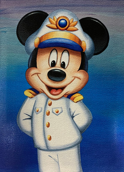 Captain Mickey- Mini Giclée On Canvas With Easel