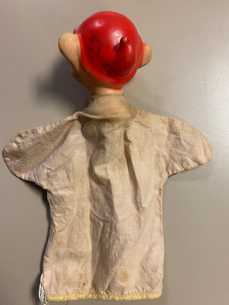 Vintage 1950s Gund Disney Dopey Dwarf Puppet Toy Rubber Head