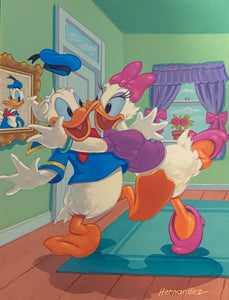 Welcome Home Donald by Manuel Hernandez Treasure On Canvas Featuring Donald and Daisy Duck