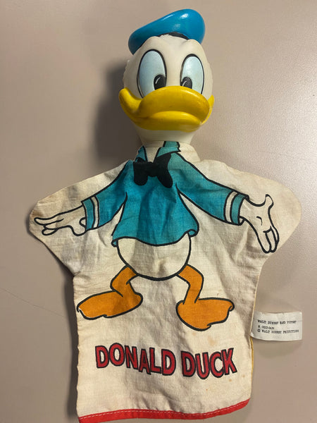 Vintage 1950s Gund Disney Donald Duck Puppet Toy Rubber Head