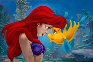 Best Friends by Jared Franco Limited Edition On Canvas Inspired by The Little Mermaid