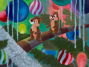 Celebration Day by Michael Provenza Limited Edition On Canvas Featuring Chip and Dale