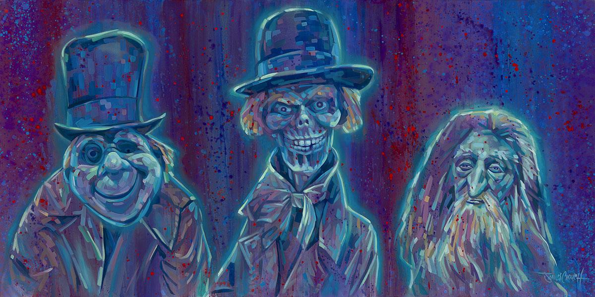 Uninvited Guests by James Crouch Limited Edition On Canvas Inspired by The Haunted Mansion