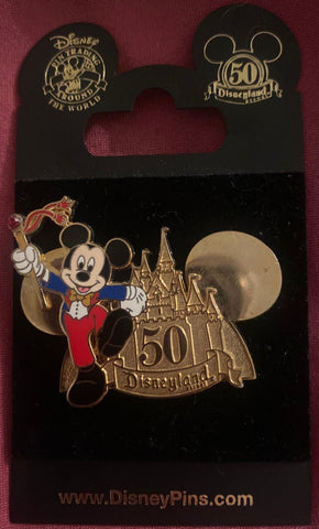 50th anniversary Disneyland Mickey Mouse Red jeweled Disney Pin