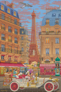 New York To Paris by Manuel Hernandez Limited Edition On Canvas featuring Mickey and Friends