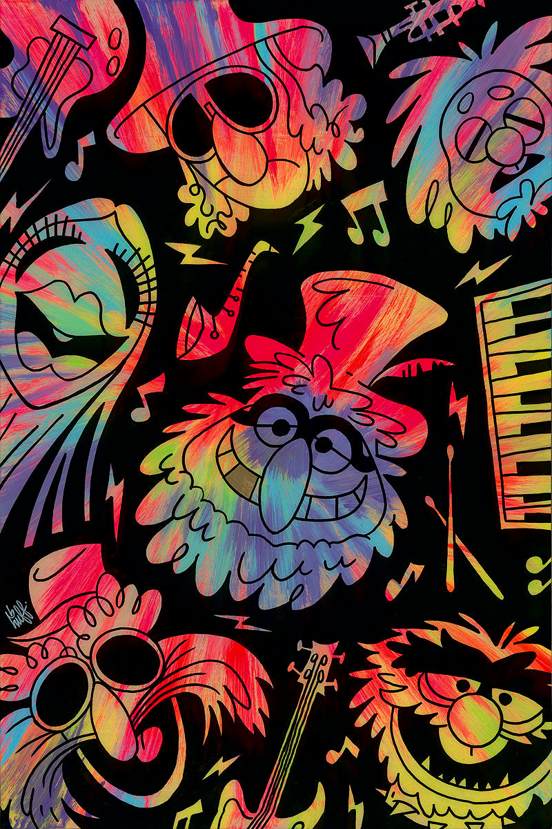 Psychedelic Mayhem by Beau Hufford Limited Edition Giclee On Canvas Featuring The Muppets