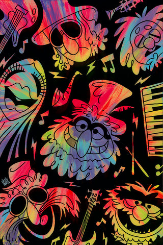 Psychedelic Mayhem by Beau Hufford Limited Edition Giclee On Canvas Featuring The Muppets