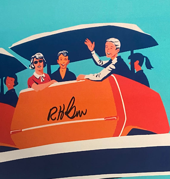 Signed Bob Gurr Peoplemover Tomorrowland Disneyland Framed Poster 12x18