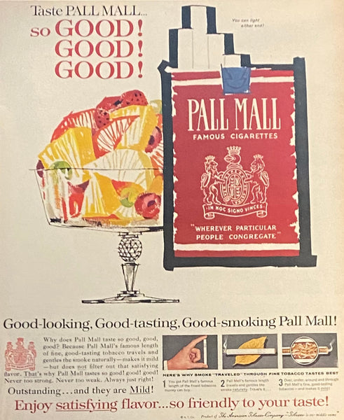 Vintage 1950s Mary Blair Designed Pall Mall Cigarette Framed Magazine Ad #1