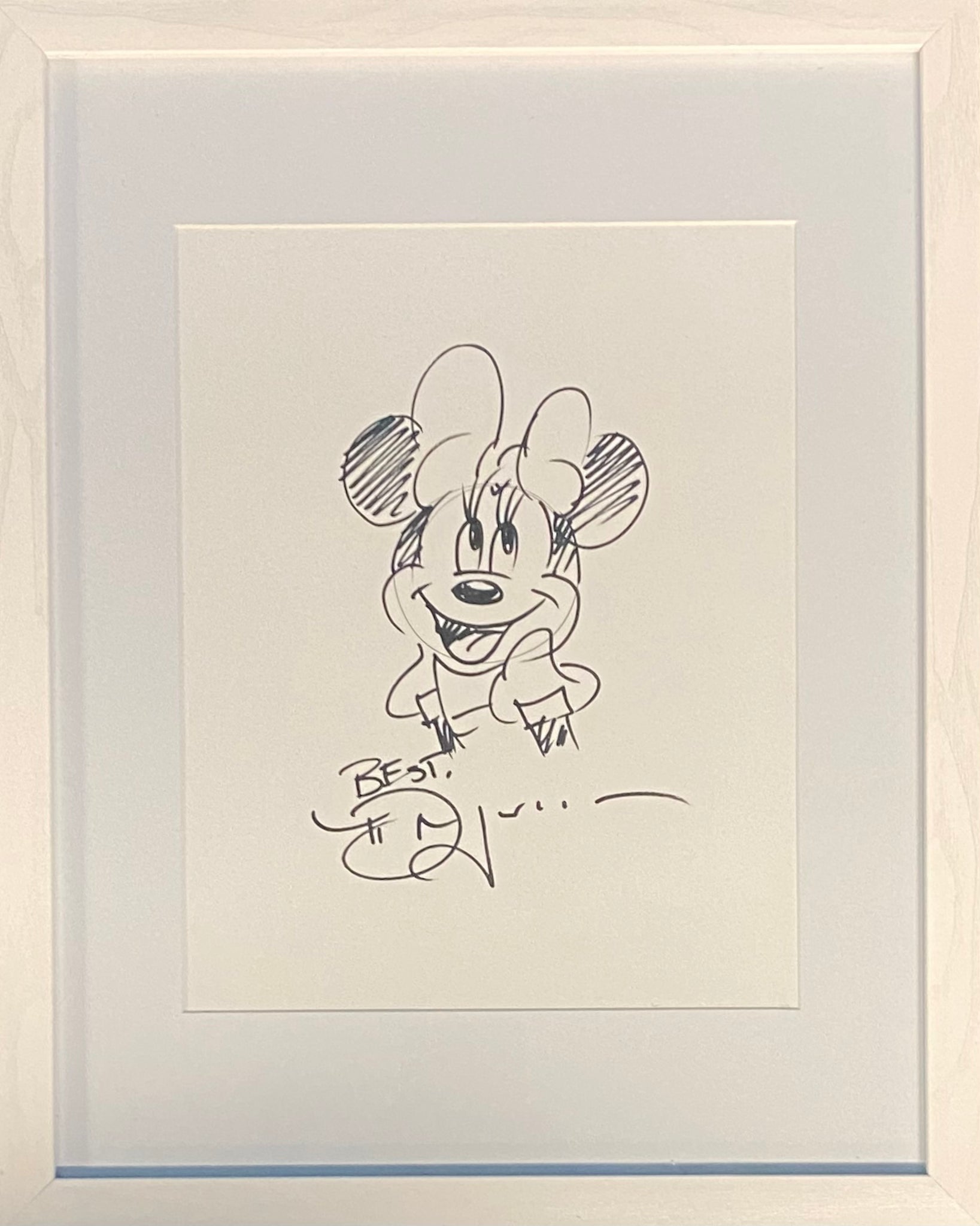 Minnie Mouse Framed Original Sketch By Tim Rogerson