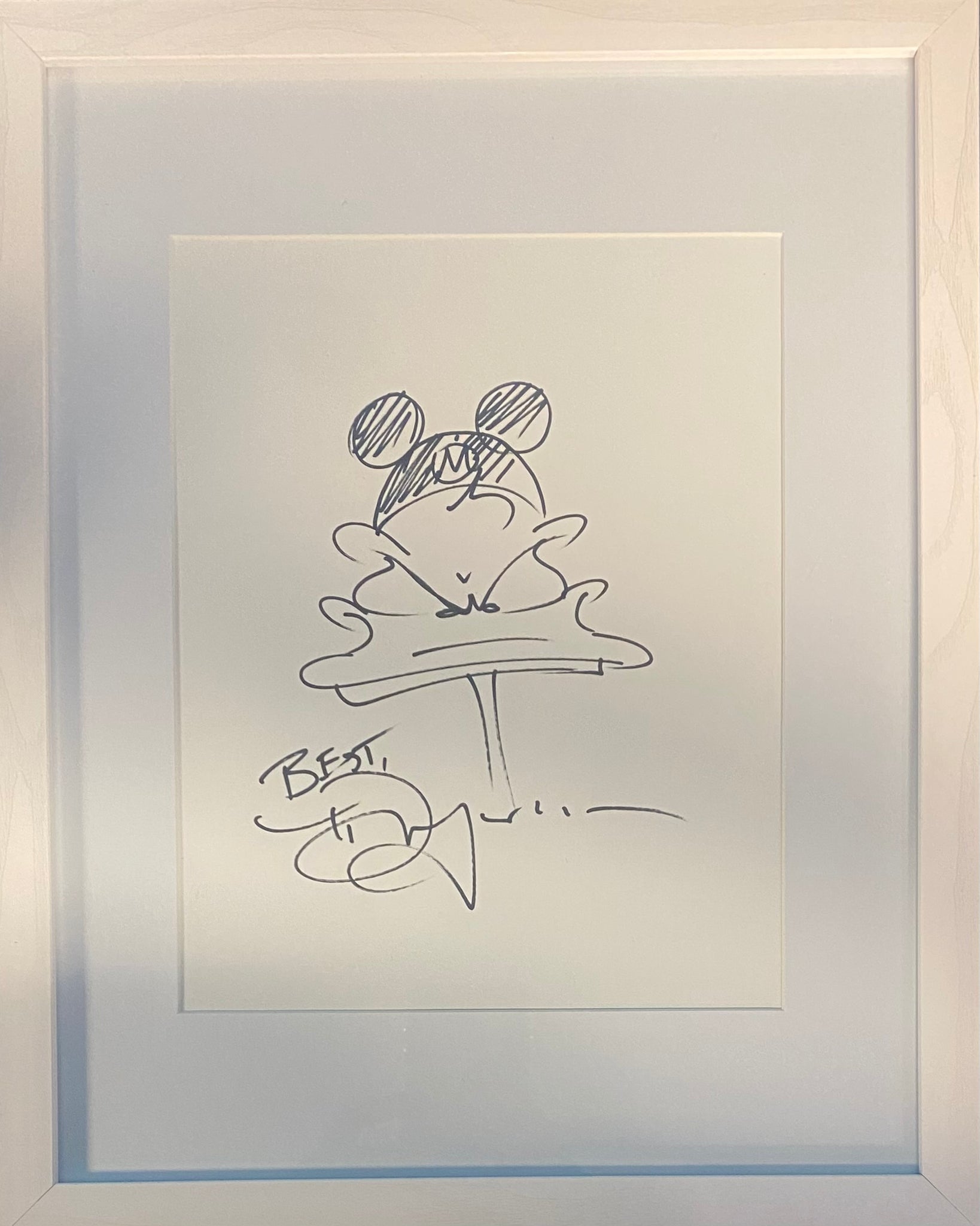 Donald Duck with Mickey Ears Framed Original Sketch By Tim Rogerson