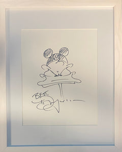 Donald Duck with Mickey Ears Framed Original Sketch By Tim Rogerson