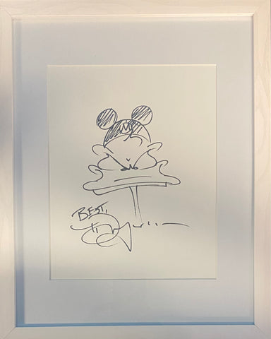 Donald Duck with Mickey Ears Framed Original Sketch By Tim Rogerson