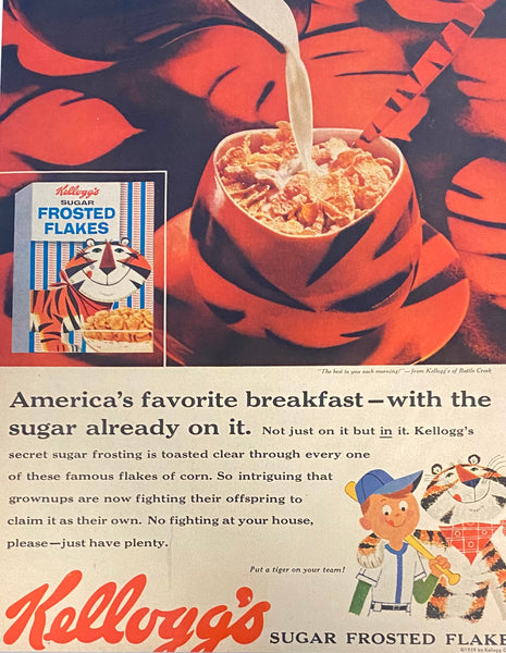 Vintage 1959 Tony The Tiger Kellogg's Frosted Flakes Framed Ad  16x12