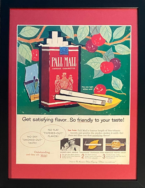 Vintage 1950s Mary Blair Designed Pall Mall Cigarette Framed Magazine Ad #4