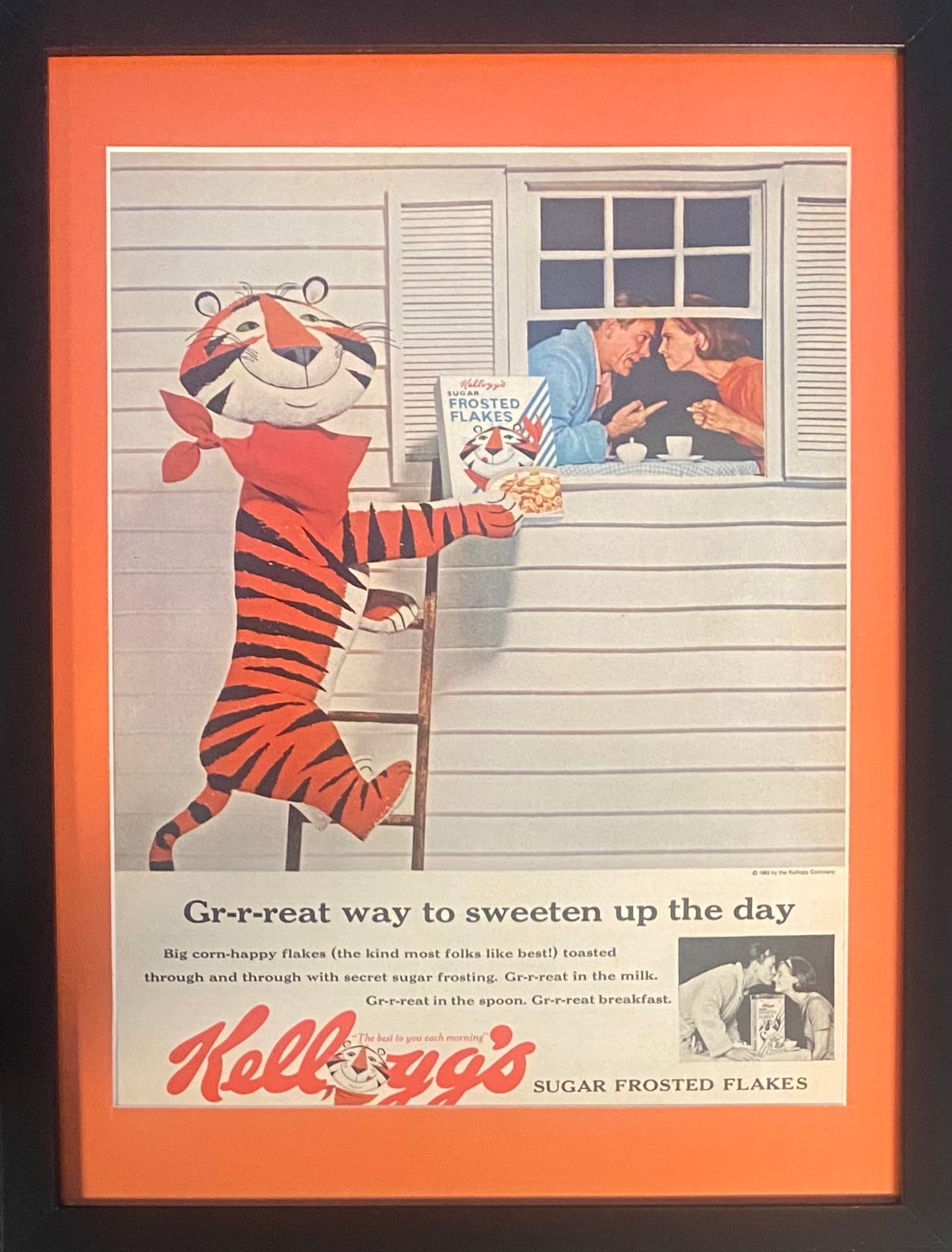 Vintage 1963 Tony The Tiger Kellogg's Frosted Flakes Framed Ad  16x12