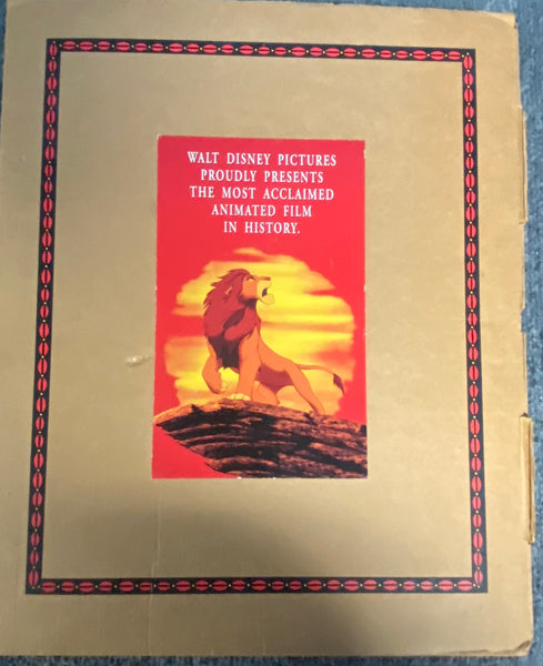 The Lion King Vintage For Your Consideration Promotional Gift- Art of The Lion King Book