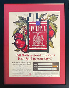 Vintage 1950s Mary Blair Designed Pall Mall Cigarette Framed Magazine Ad #7