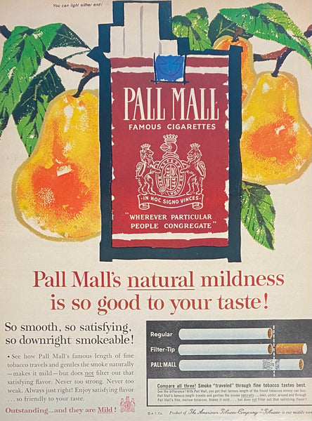 Vintage 1950s Mary Blair Designed Pall Mall Cigarette Framed Magazine Ad #9