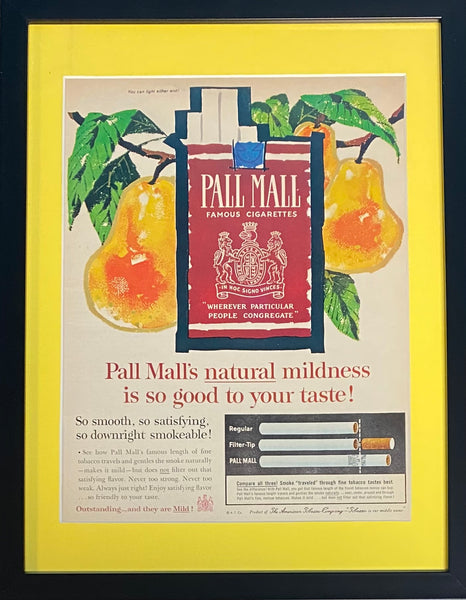 Vintage 1950s Mary Blair Designed Pall Mall Cigarette Framed Magazine Ad #9