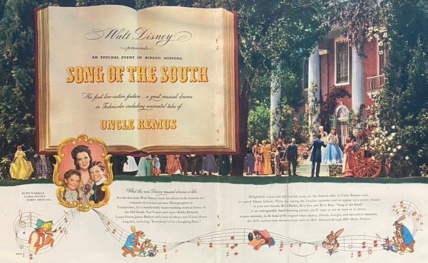 Vintage 1946 Song Of The South Movie Framed Full Page Magazine Ad 18 x24