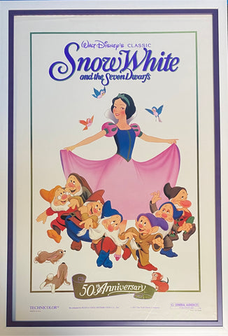 Snow White and the Seven Dwarfs 50th Anniversary Frame Movie Poster 1987