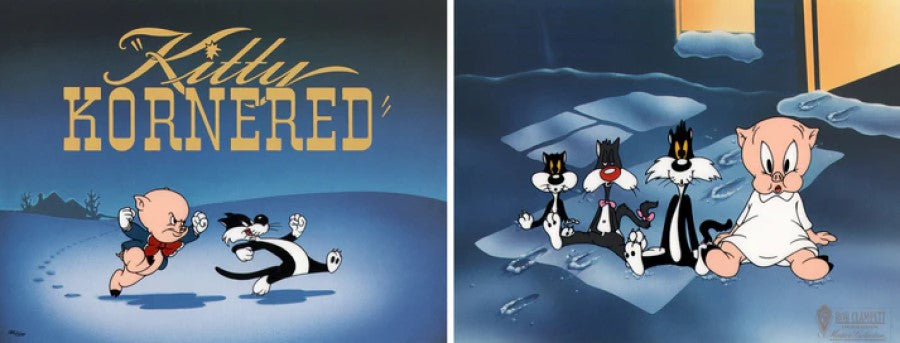 Kitty Kornered - By Bob Clampett - Limited Edition Hand-Painted Cel