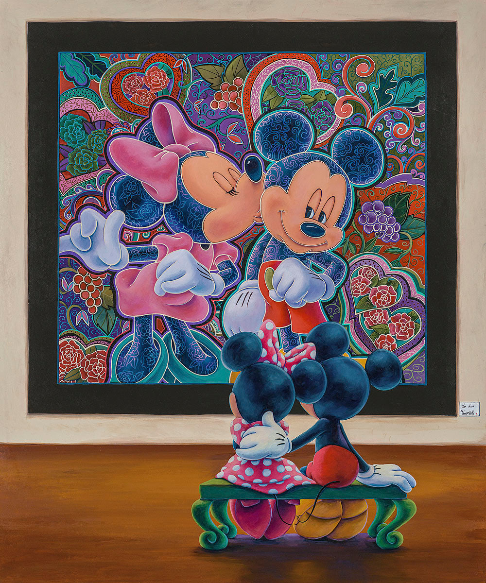 Artistic Kiss by Denyse Klette Limited Edition on Canvas featuring Mickey and Minnie Mouse