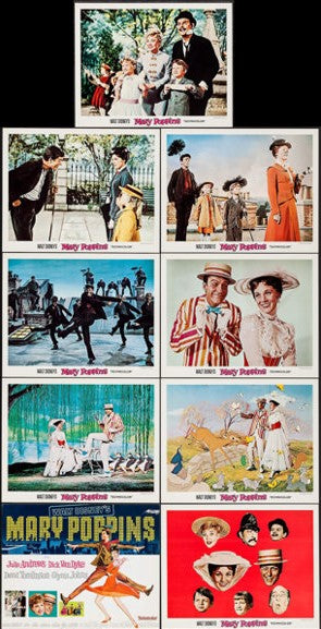 Mary Poppins 1964 Lobby Card Set of 9 (11