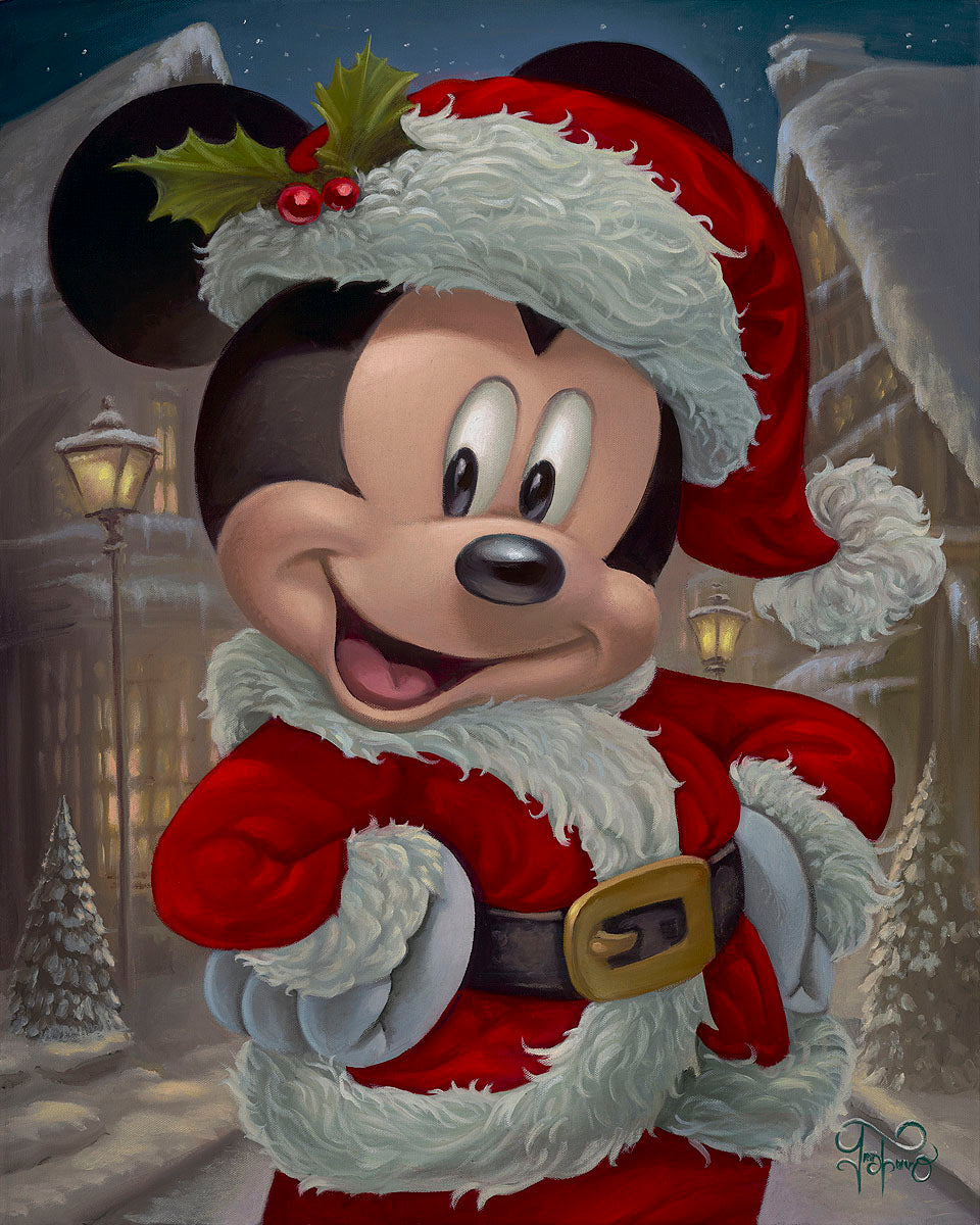 Merry Mickey by Jared Franco Limited Edition Giclée On Canvas Inspired by Mickey Mouse