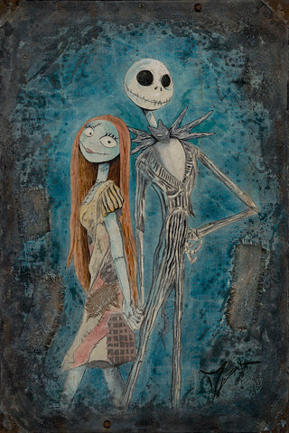 Jack and Sally by Trevor Mezak Limited Edition Inspired by The Nightmare Before Christmas