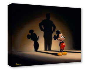 Mickey's Shadow by Rob Kaz Treasure On Canvas featuring Mickey Mouse