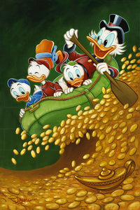 Uncle Scrooge's Wild Ride by Tim Rogerson Limited Edition On Canvas Featuring Scrooge Mc Duck