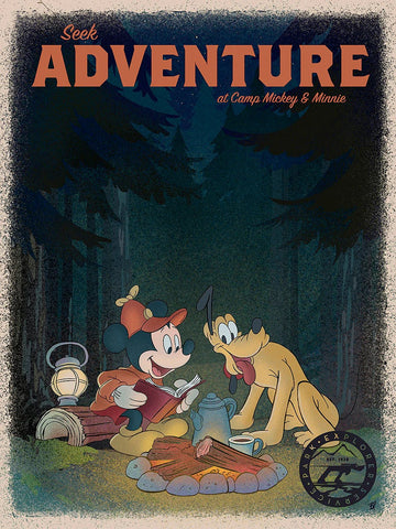 Seek Adventure By Bret Iwan Limited Edition On Giclée On Canvas Featuring Mickey Mouse and Pluto