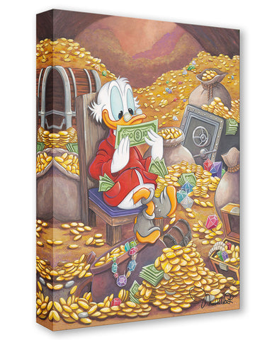 Scrooge's Happy Place by Michelle St. Laurent Treasure On Canvas featuring Scrooge McDuck