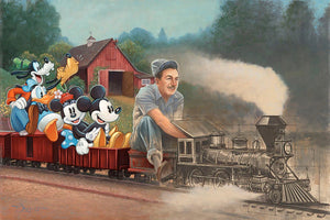 The Engine of Imagination by Tim Rogerson featuring Walt Disney, Mickey, Minnie, Goofy, Donald, and Pluto