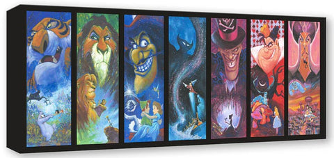 The Villainous Seven by Stephen Fishwick Treasure On Canvas featuring Disney Villains