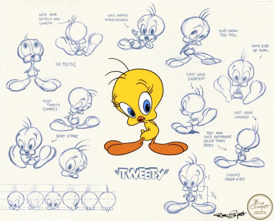 Tweety Model Sheet - By  Clampett Studios - Limited Edition Hand-Painted Cel