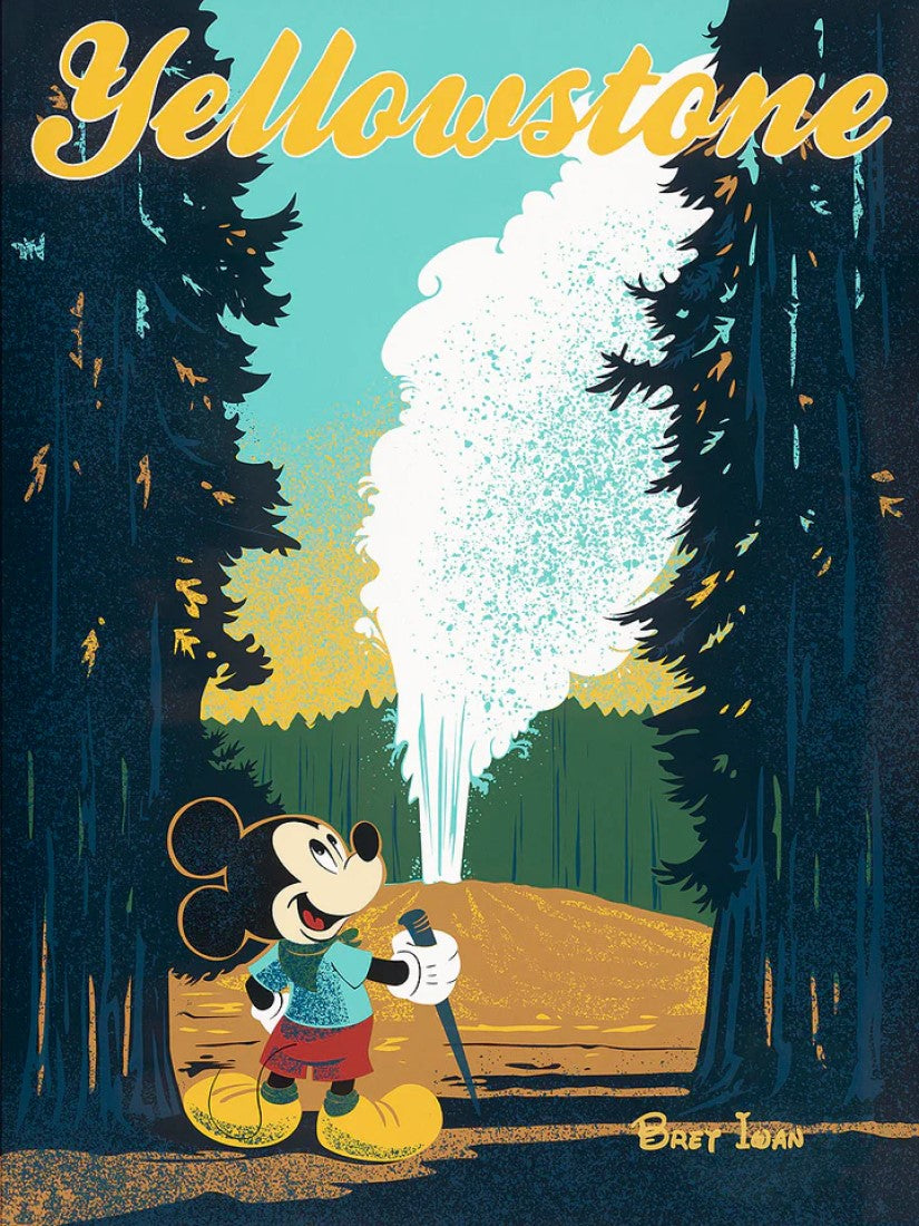 Yellowstone By Bret Iwan Limited Edition On Giclée On Canvas Featuring Mickey Mouse