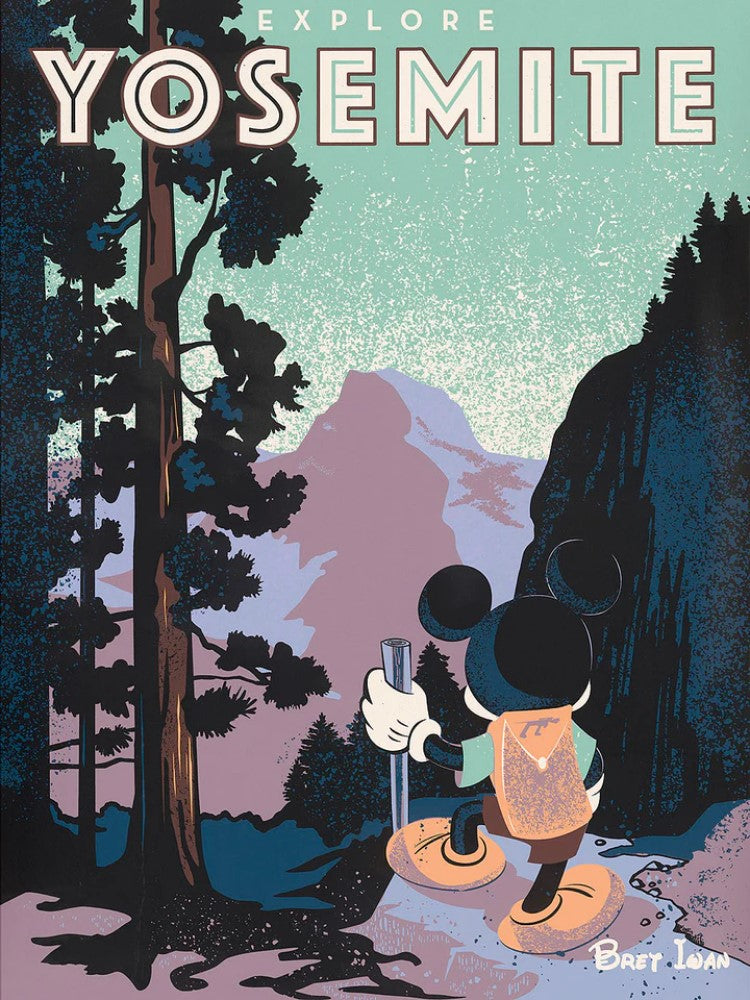 Yosemite By Bret Iwan Limited Edition On Giclée On Canvas Featuring Mickey Mouse