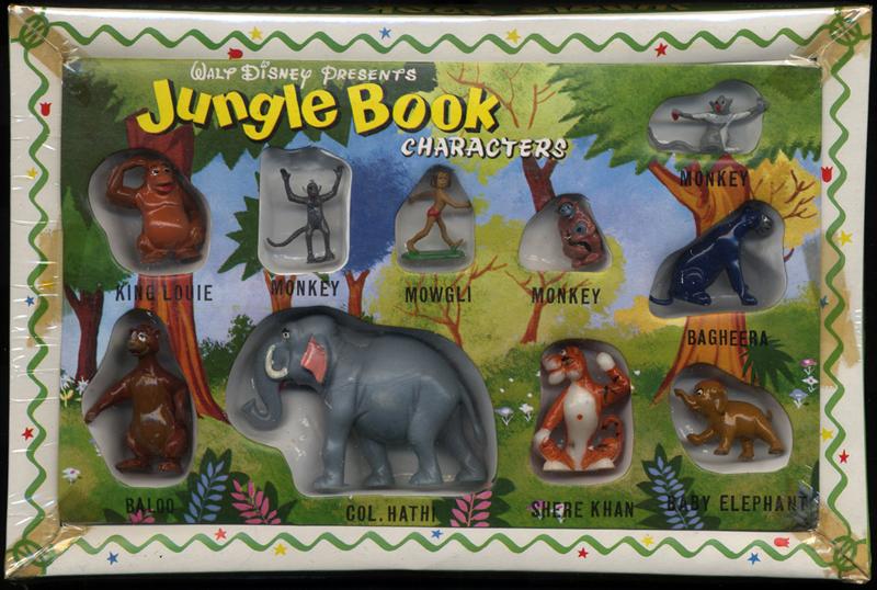 Walt Disney Presents Jungle Book Characters Boxed Promotional Playset of 10 Characters, 1966