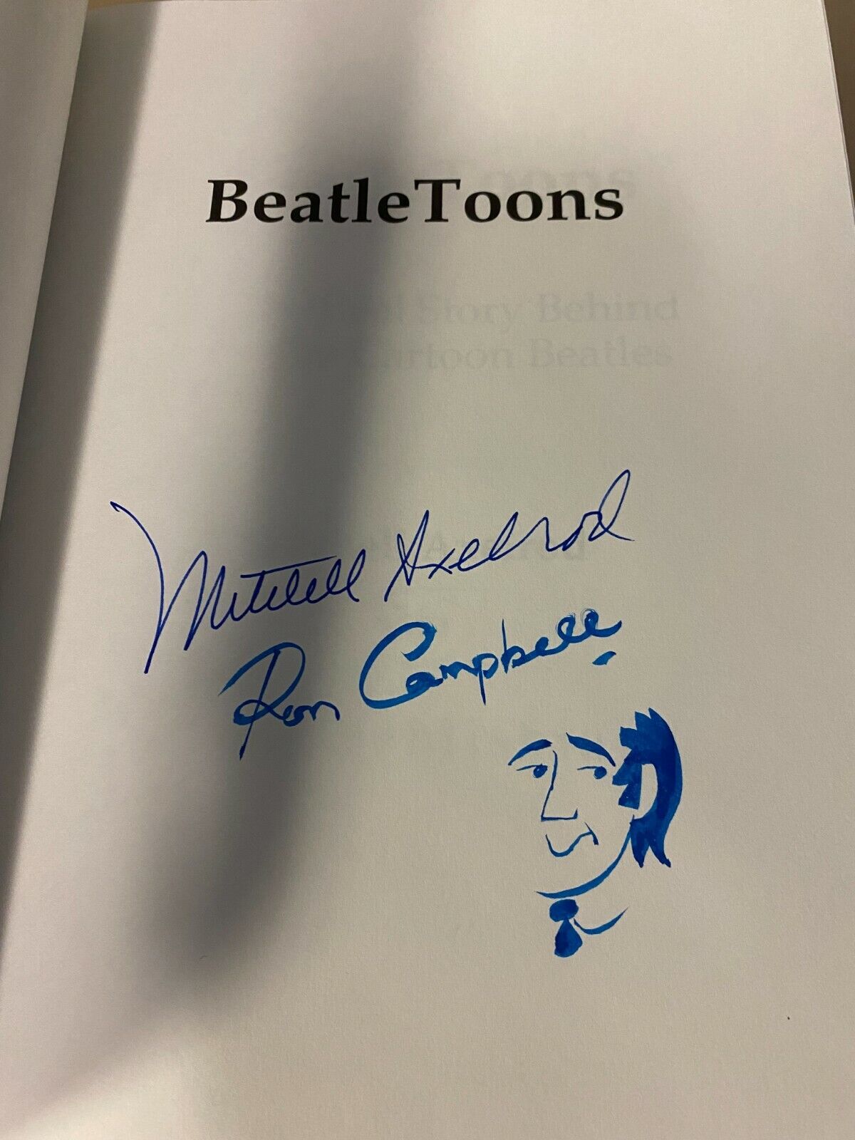 Beatletoons Book By Mitchell Axelrod Autographed And Sketch Ron Campbell Beatles