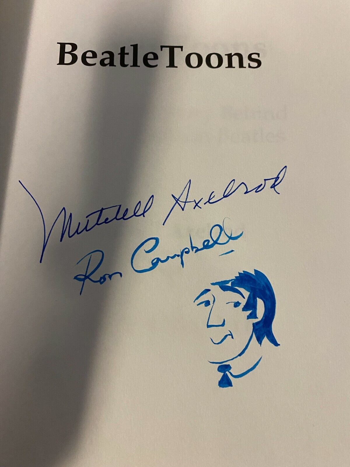 Beatletoons Book By Mitchell Axelrod Autographed And Sketch Ron Campbell Beatles