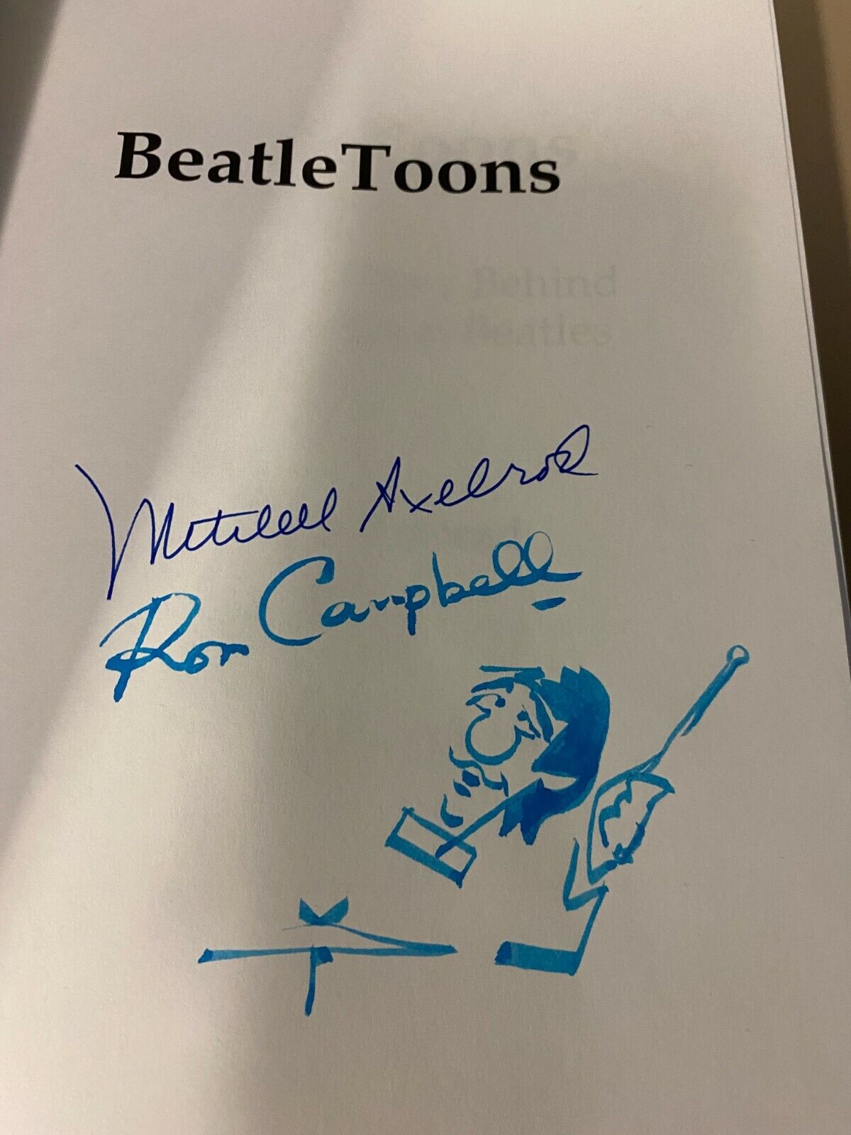 Beatletoons Book By Mitchell Axelrod Autographed And Sketch Ron Campbell Beatles