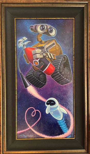 Wall-E and Eve - Original On Canvas By Tim Rogerson- Featuring Wall-E and Eve