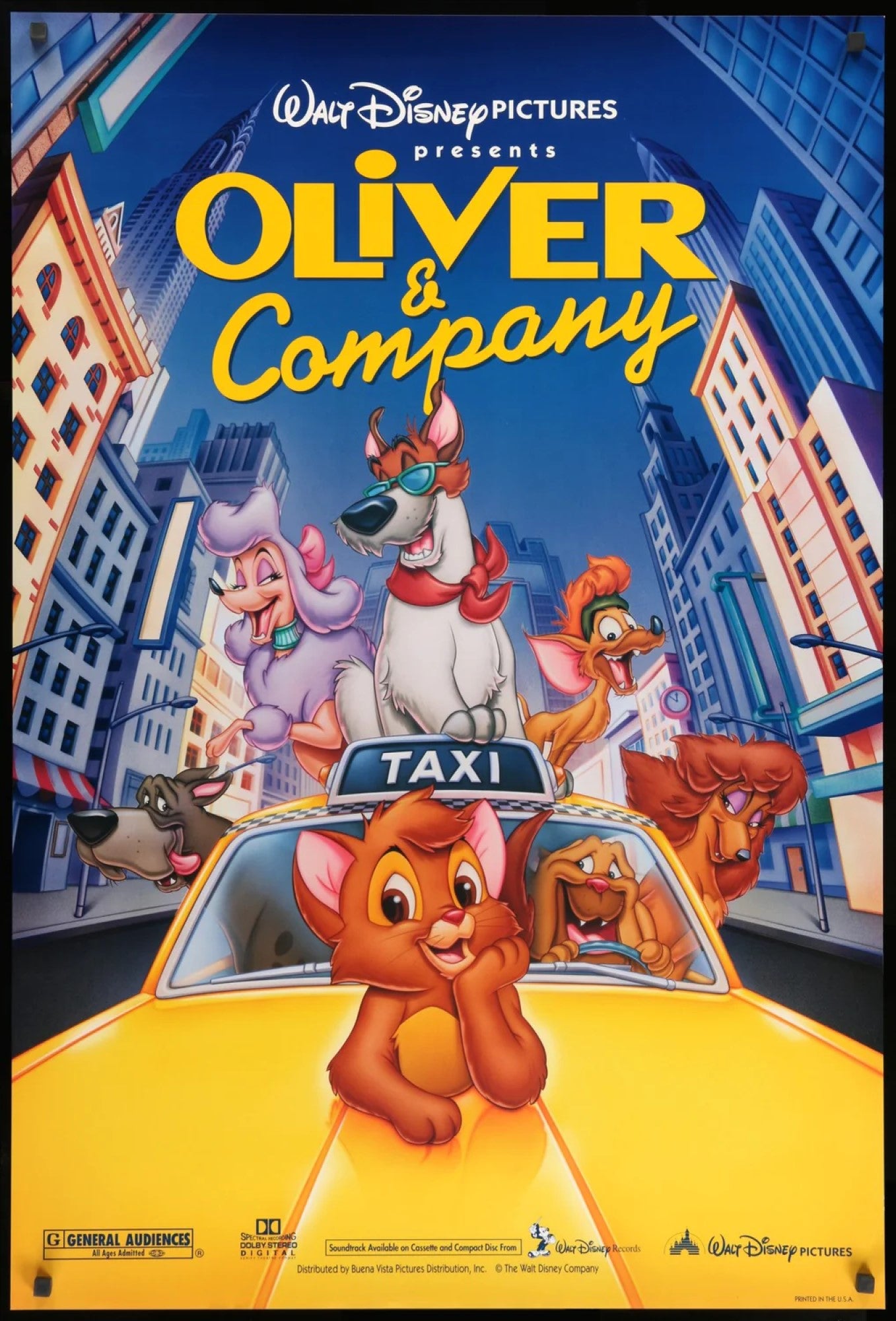 Oliver and Company Original Movie Poster - Framed